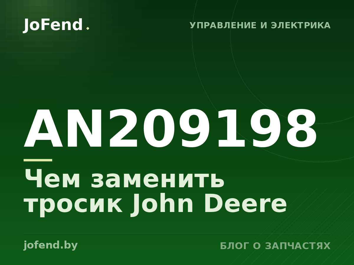 Чем заменить тросик AN209198 John Deere