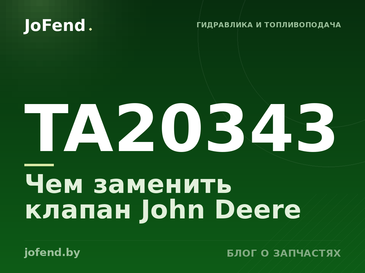 Чем заменить клапан TA20343 John Deere