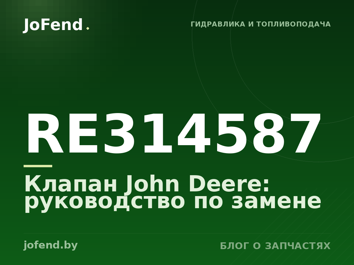 Клапан RE314587 John Deere: руководство по замене