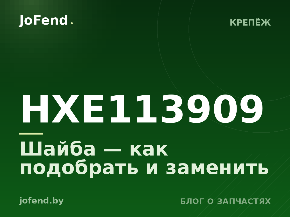 Шайба HXE113909 — как подобрать и заменить