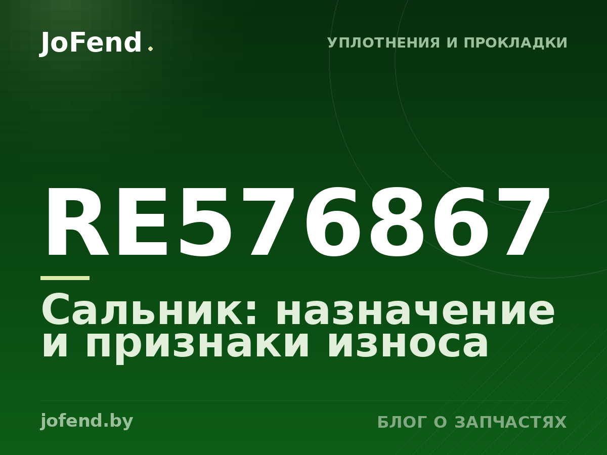 Сальник RE576867: назначение и признаки износа