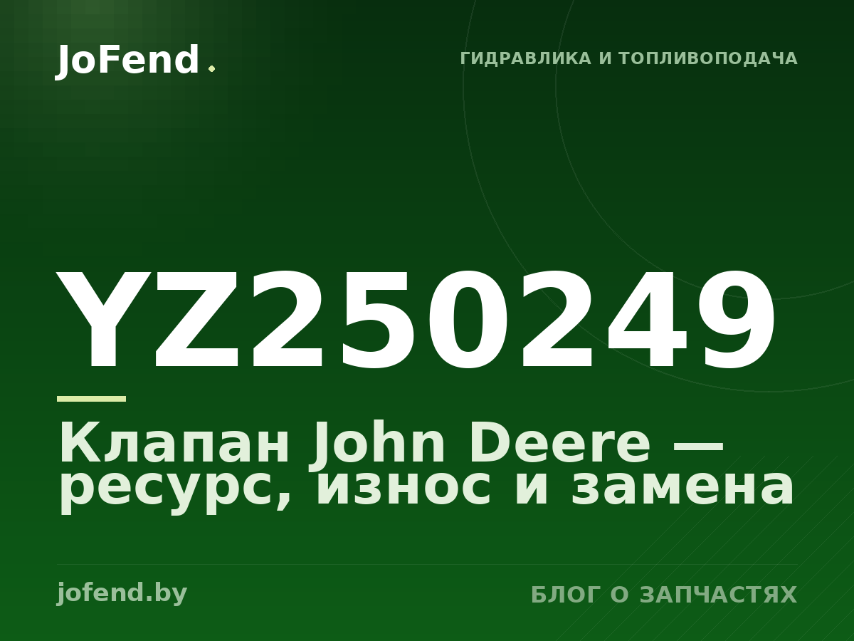 Клапан YZ250249 John Deere — ресурс, износ и замена