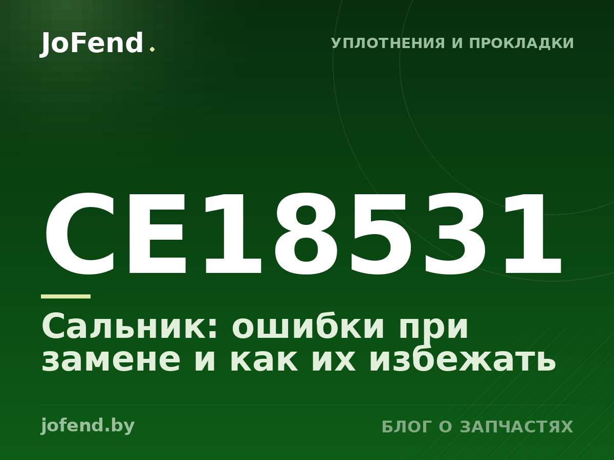 Сальник CE18531: ошибки при замене и как их избежать