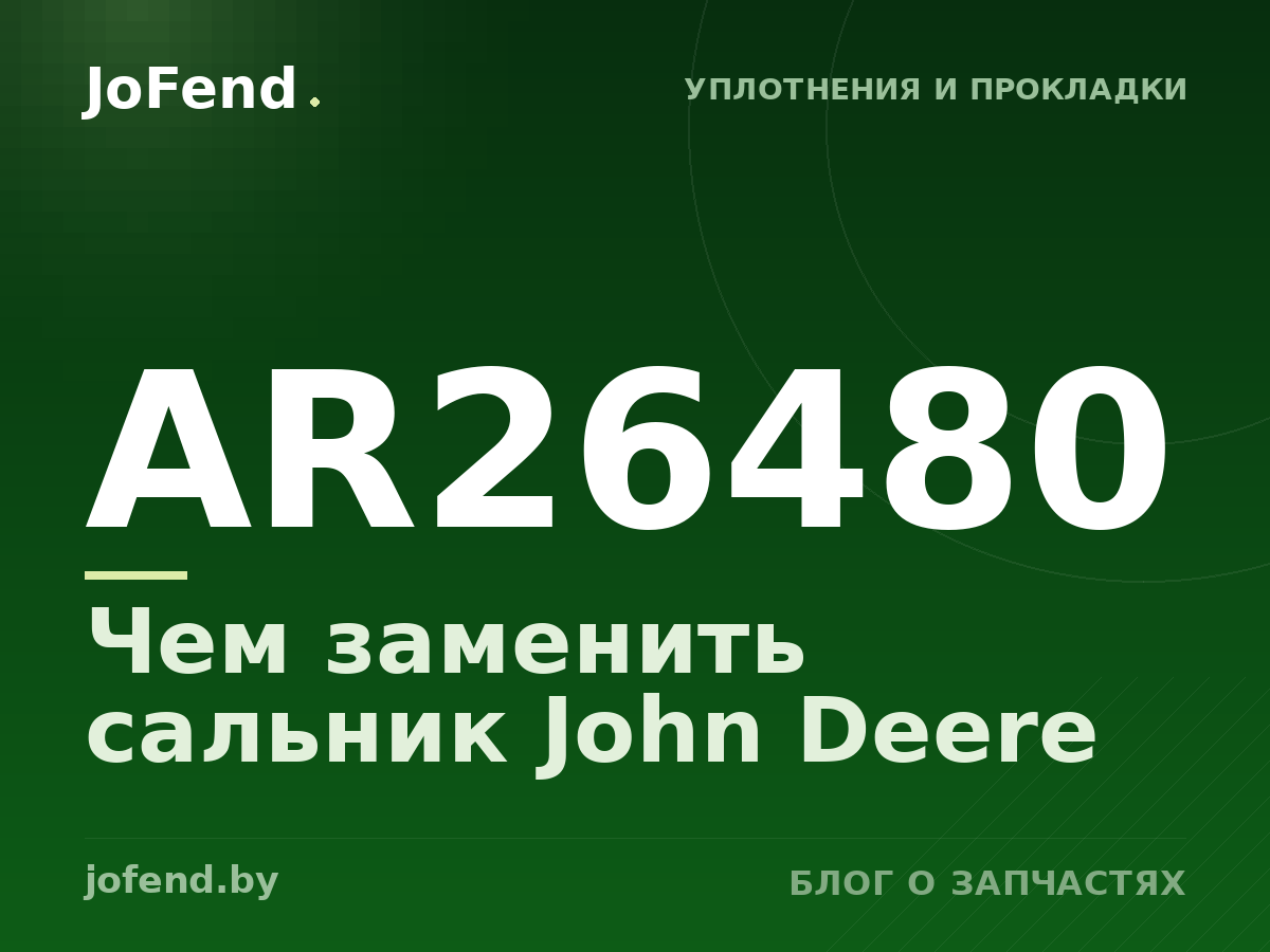 Чем заменить сальник AR26480 John Deere