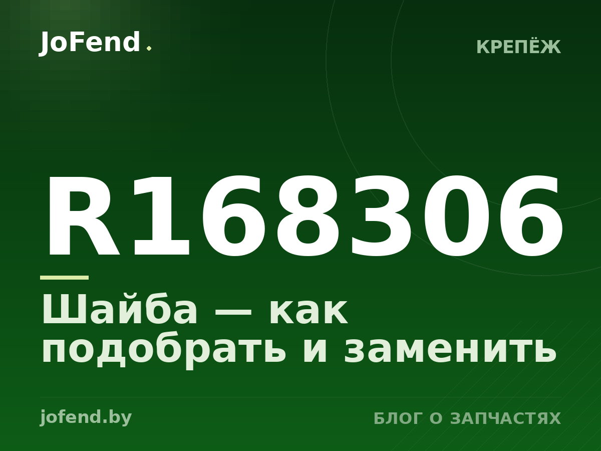 Шайба R168306 — как подобрать и заменить