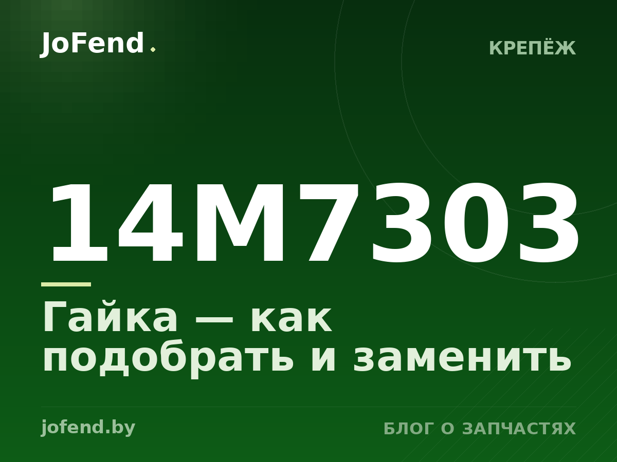 Гайка 14M7303 — как подобрать и заменить