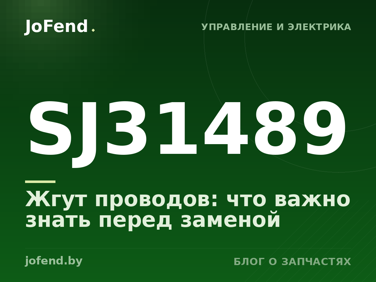 Жгут проводов SJ31489: что важно знать перед заменой