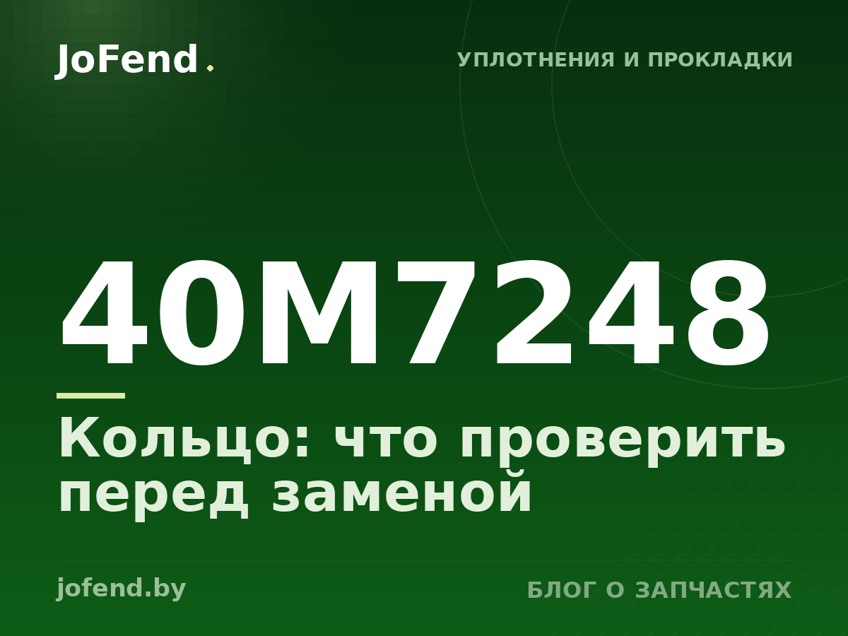 Кольцо 40M7248: что проверить перед заменой