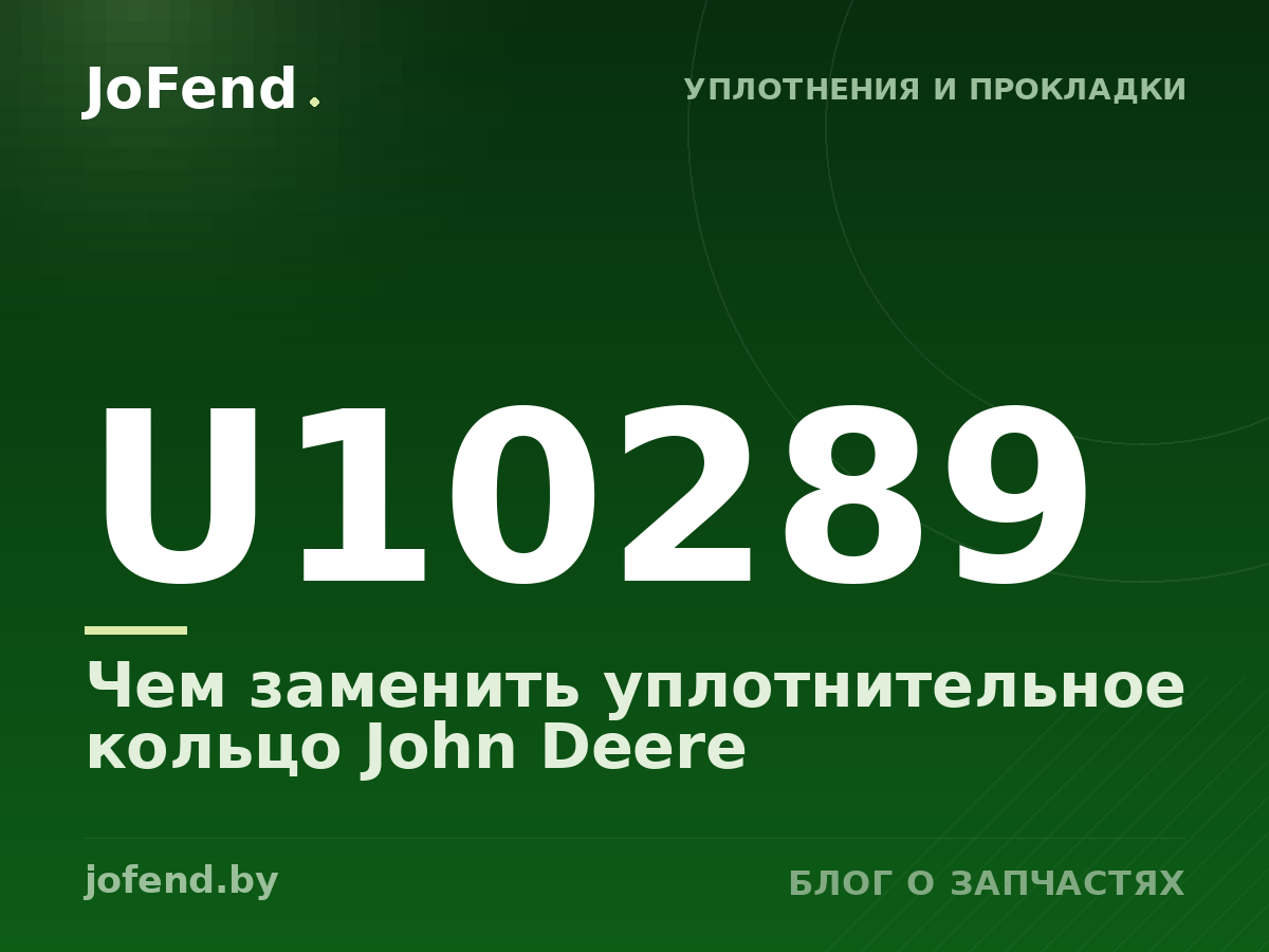 Чем заменить уплотнительное кольцо U10289 John Deere