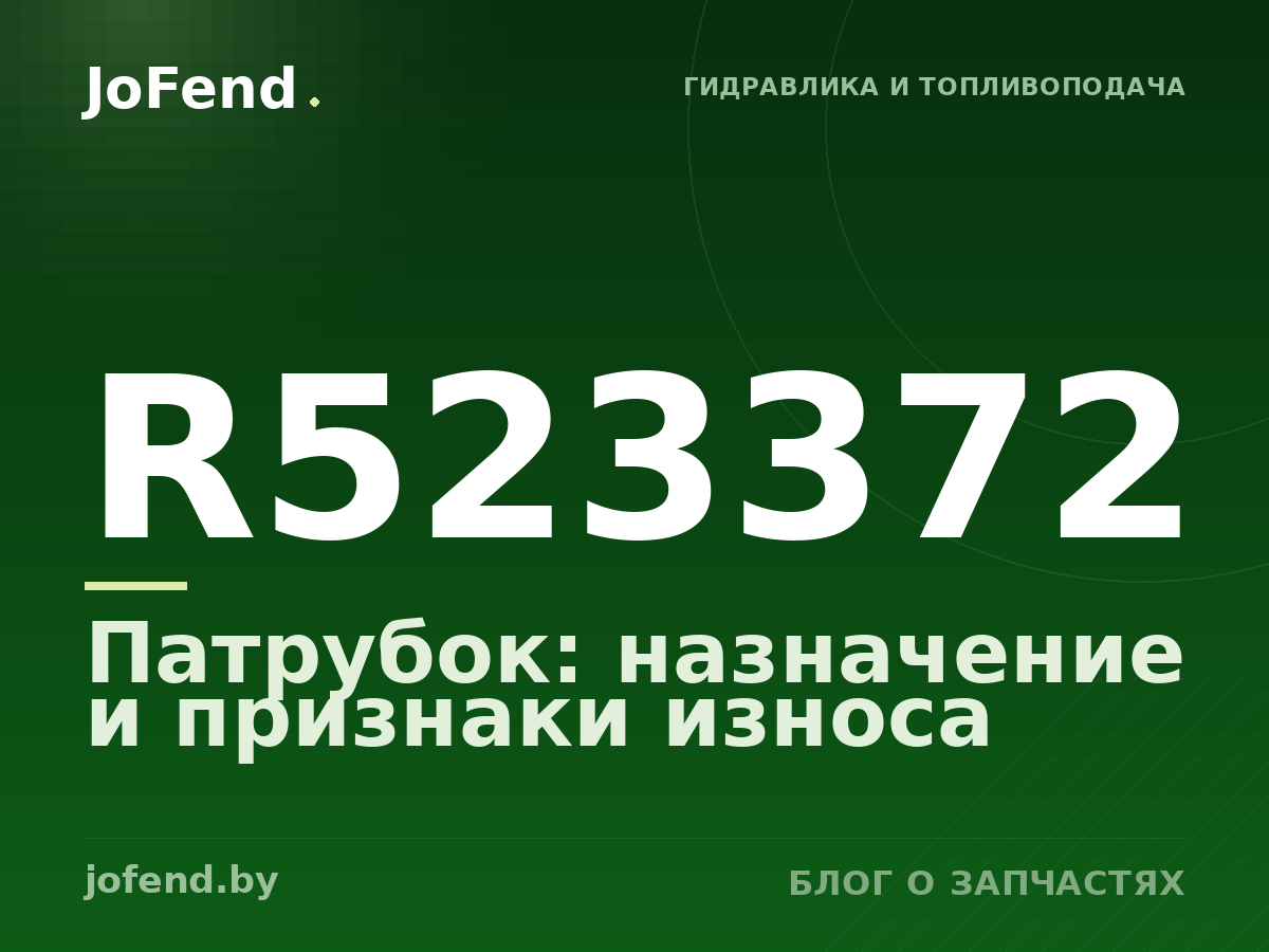 Патрубок R523372: назначение и признаки износа