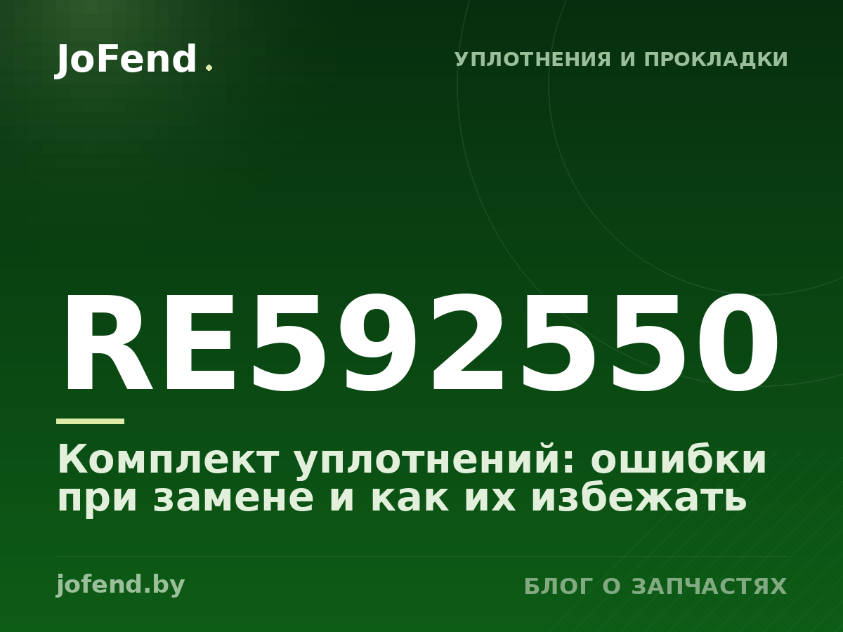 Комплект уплотнений RE592550: ошибки при замене и как их избежать