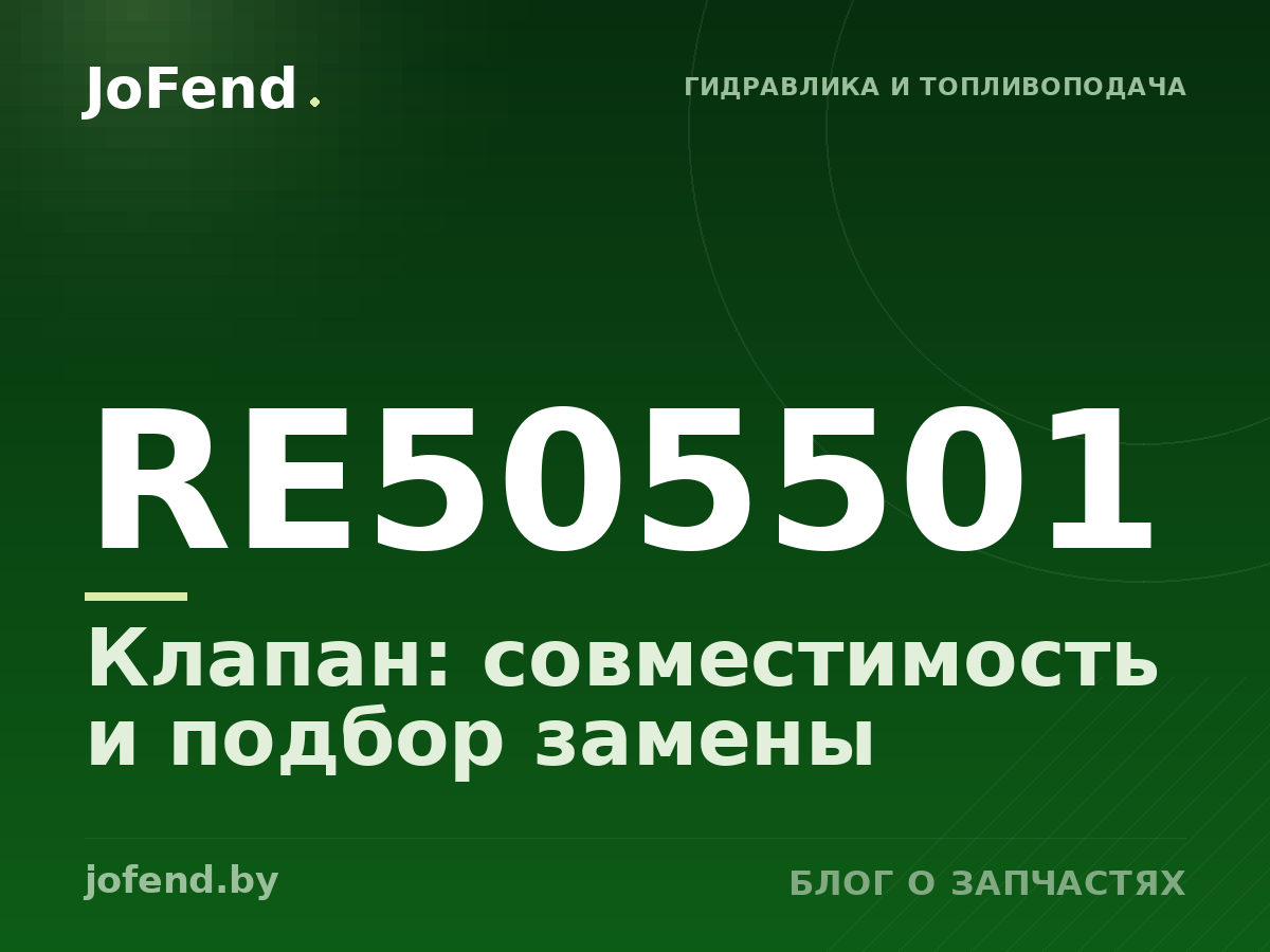Клапан RE505501: совместимость и подбор замены
