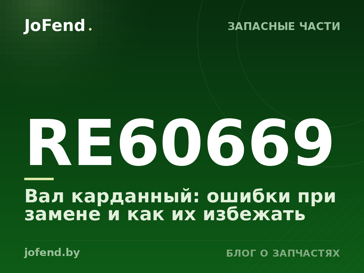 Вал карданный RE60669: ошибки при замене и как их избежать