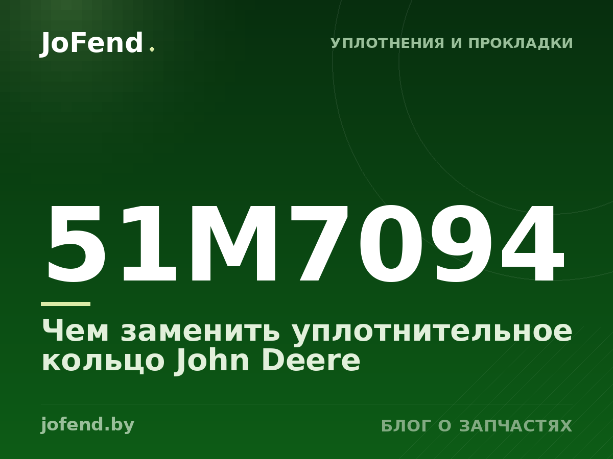 Чем заменить уплотнительное кольцо 51M7094 John Deere
