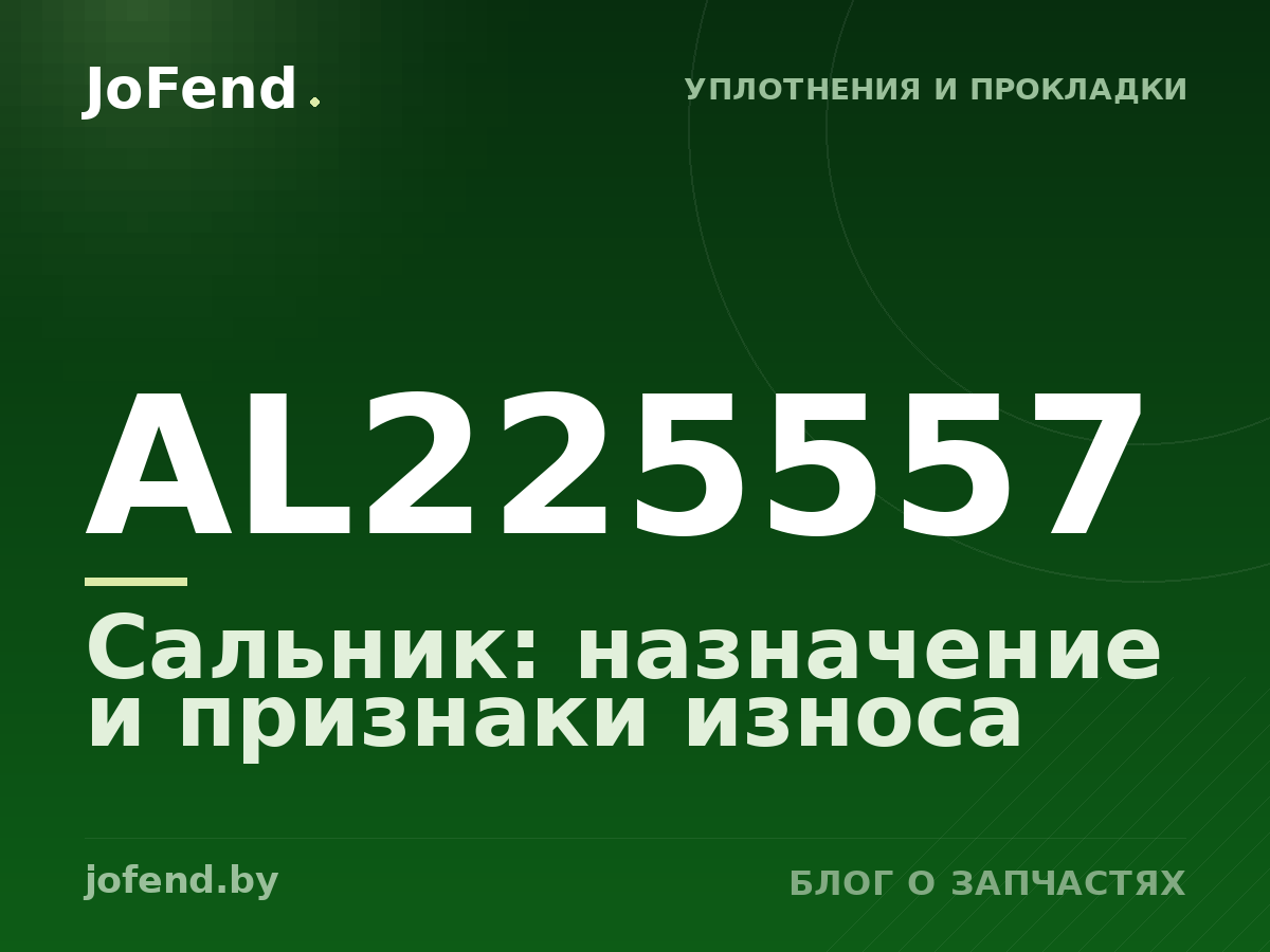Сальник AL225557: назначение и признаки износа