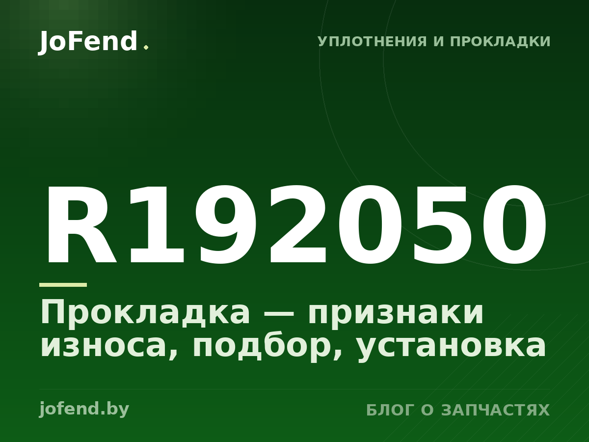 Прокладка R192050 — признаки износа, подбор, установка