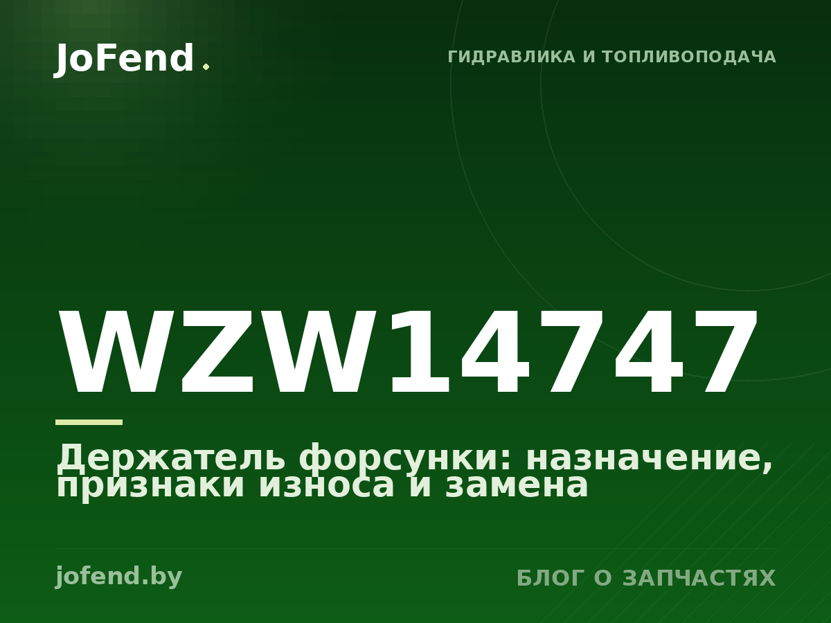 Держатель форсунки WZW14747: назначение, признаки износа и замена