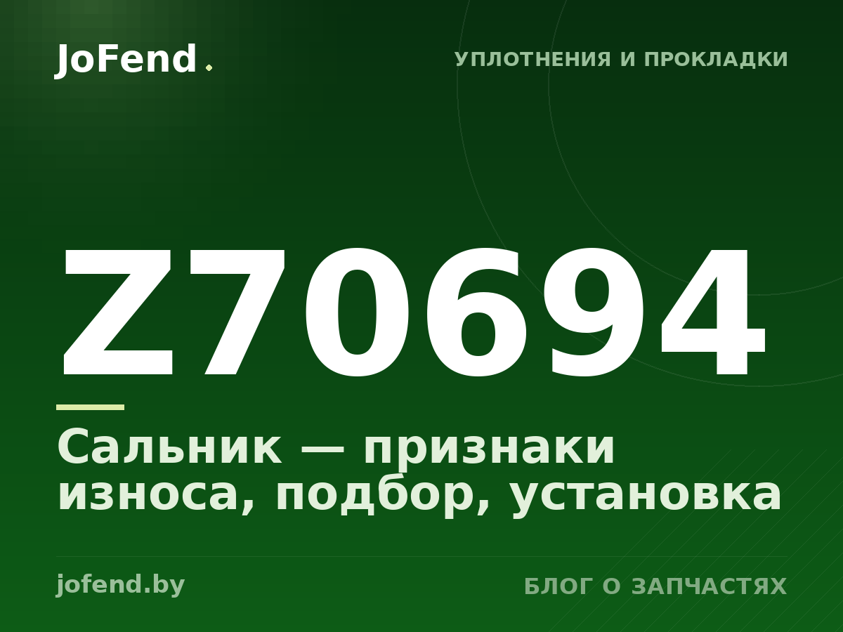 Сальник Z70694 — признаки износа, подбор, установка