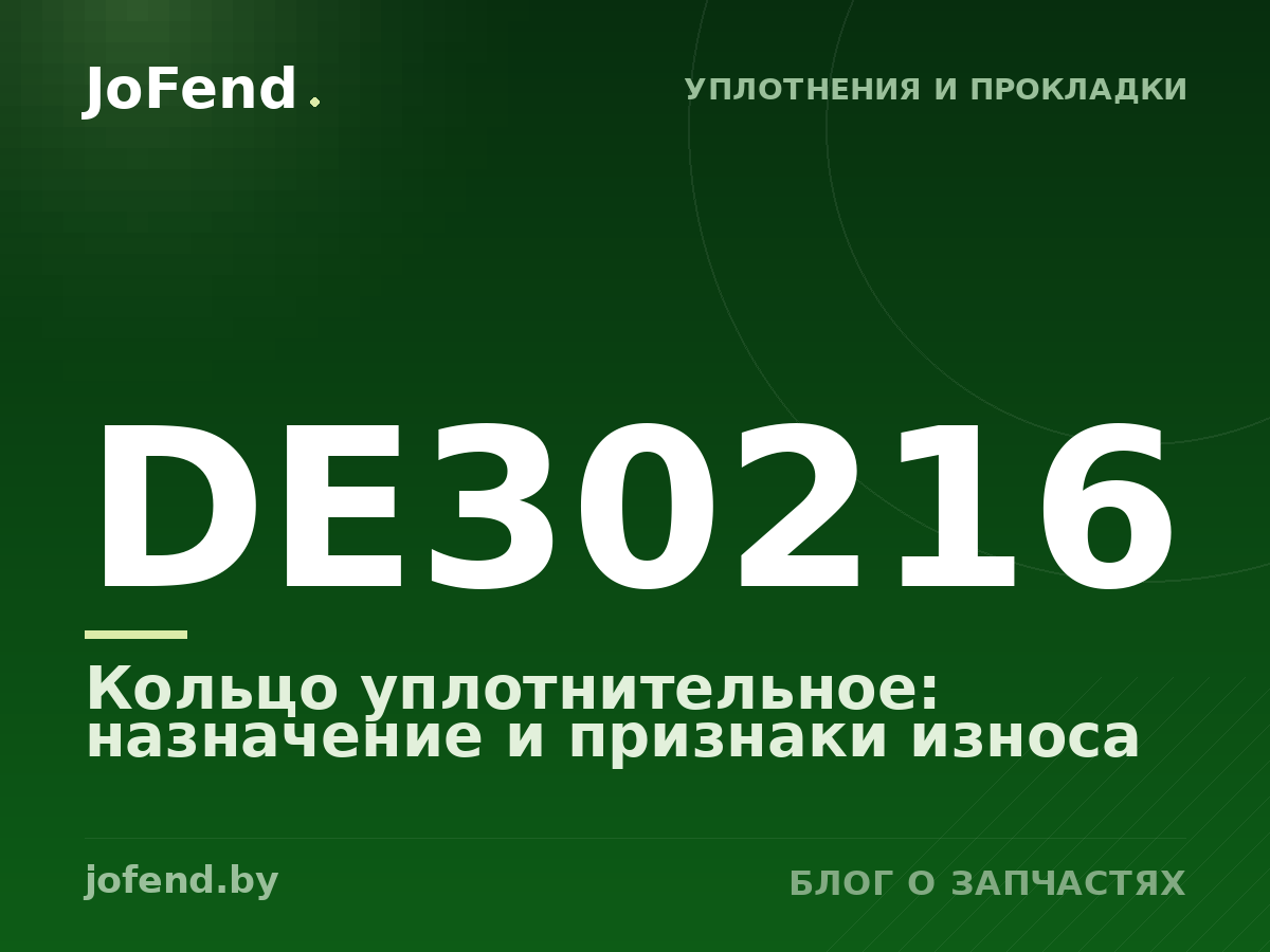 Кольцо уплотнительное DE30216: назначение и признаки износа