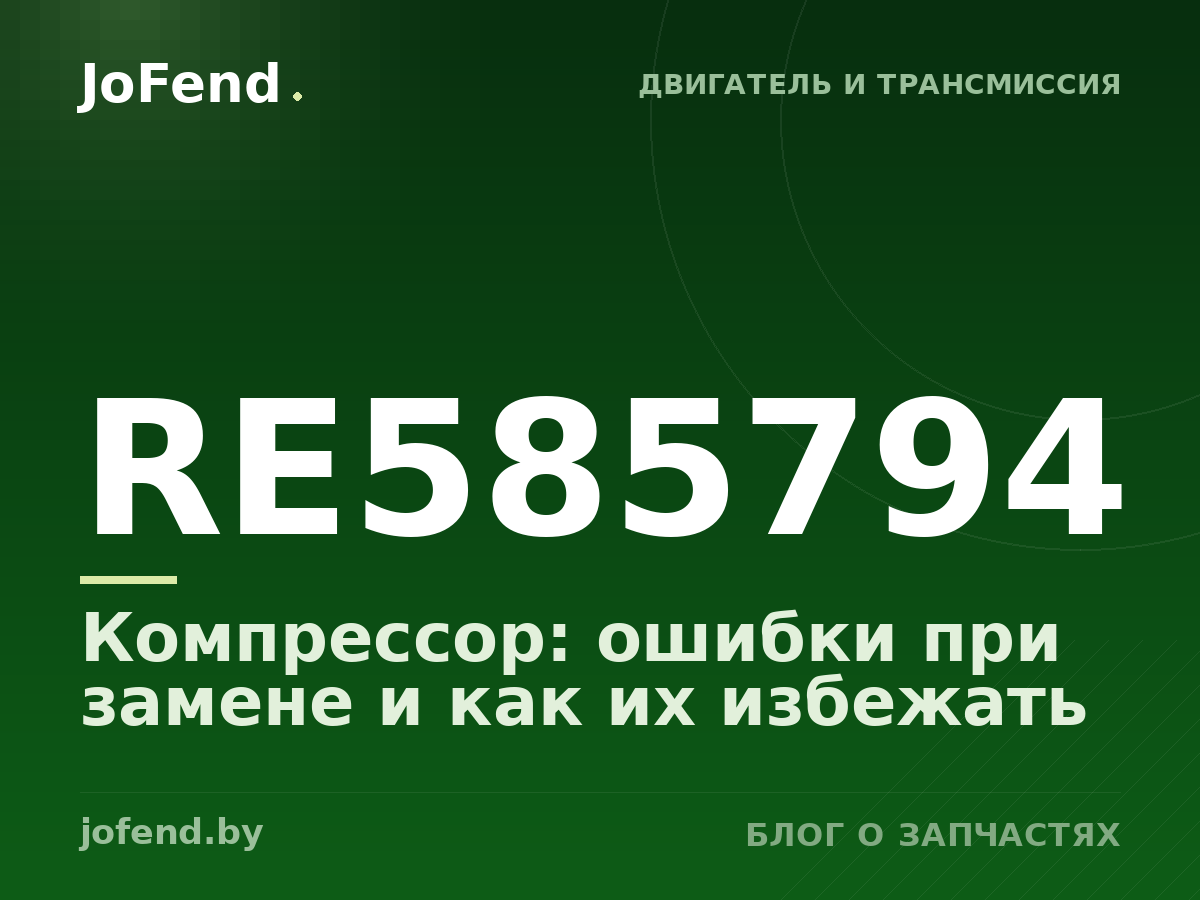 Компрессор RE585794: ошибки при замене и как их избежать