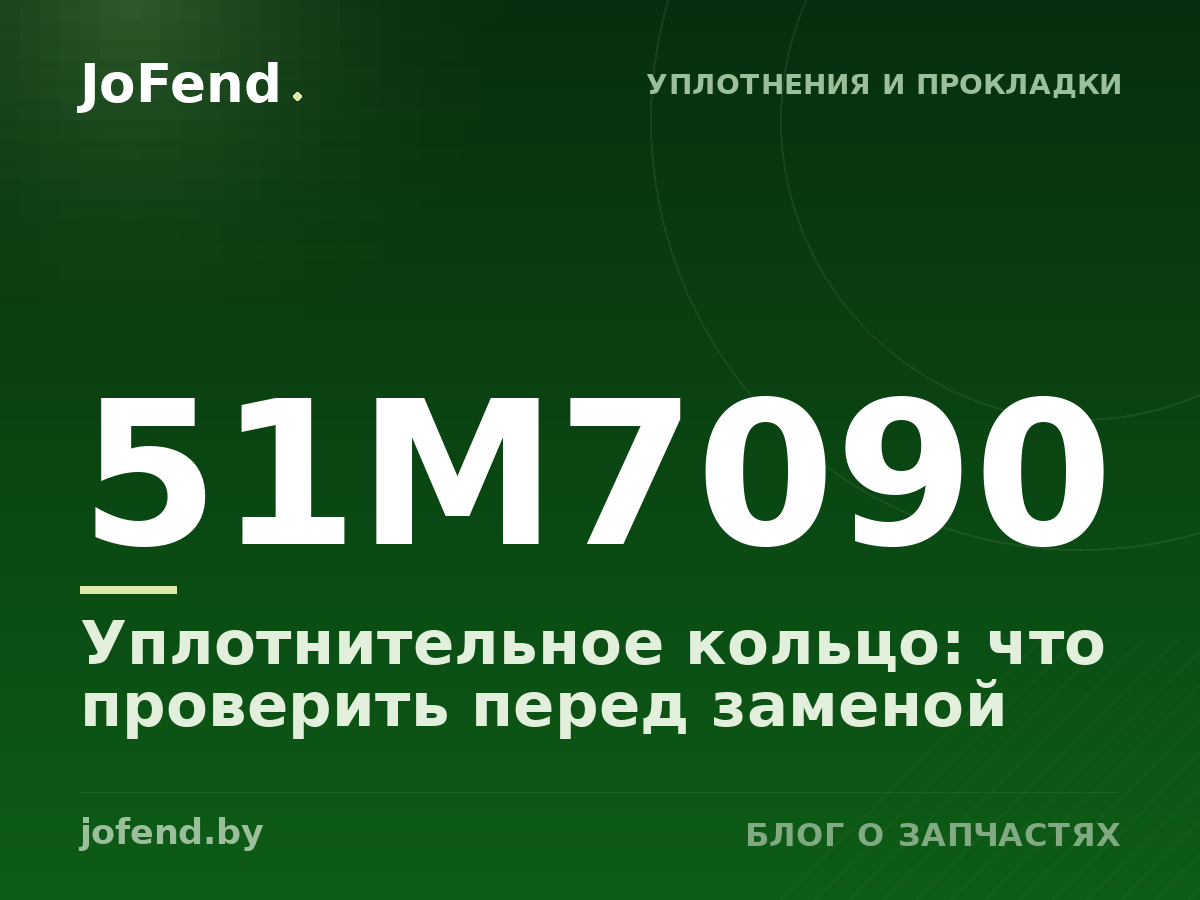 Уплотнительное кольцо 51M7090: что проверить перед заменой