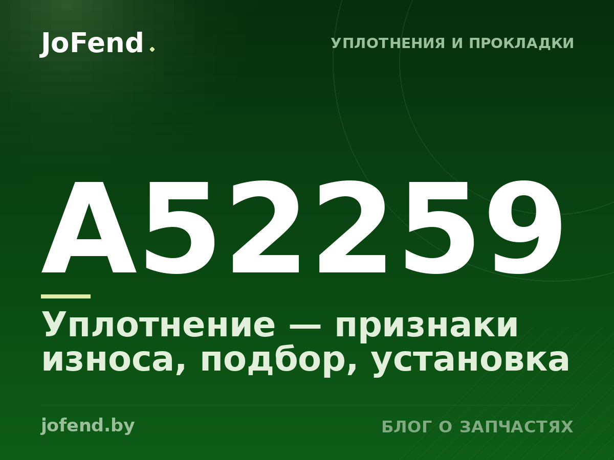 Уплотнение A52259 — признаки износа, подбор, установка