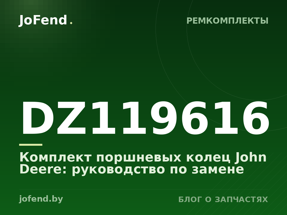 Комплект поршневых колец DZ119616 John Deere: руководство по замене