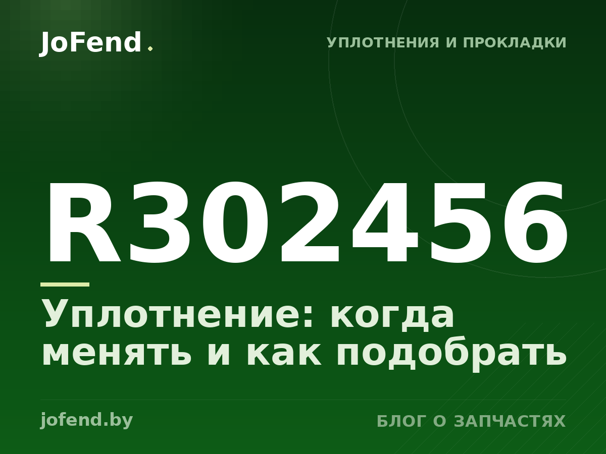 Уплотнение R302456: когда менять и как подобрать