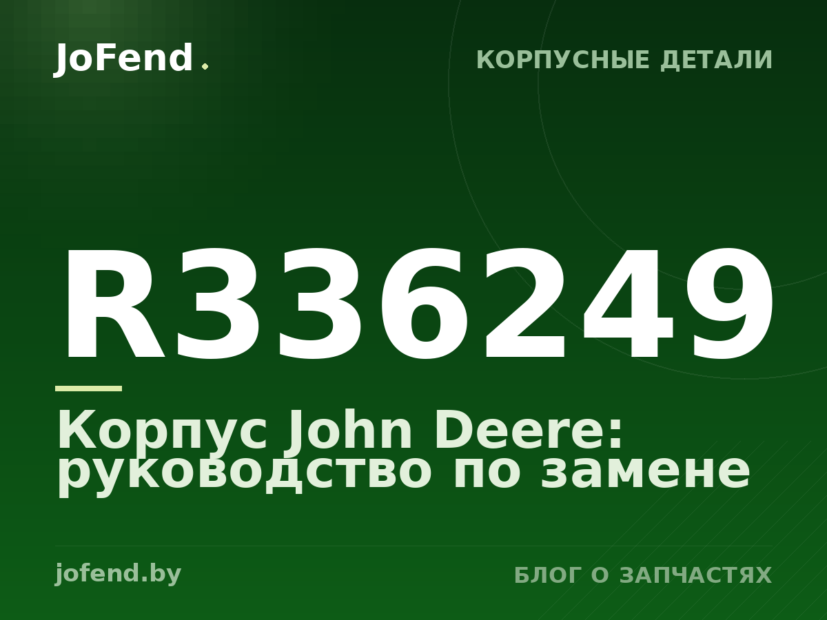 Корпус R336249 John Deere: руководство по замене