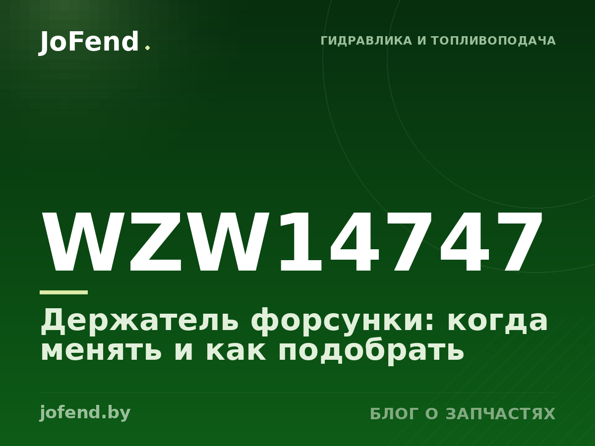 Держатель форсунки WZW14747: когда менять и как подобрать