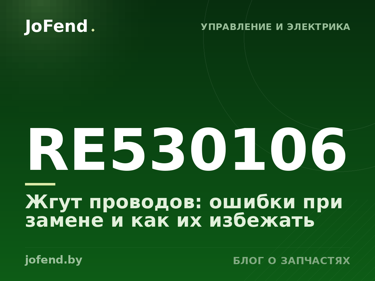 Жгут проводов RE530106: ошибки при замене и как их избежать