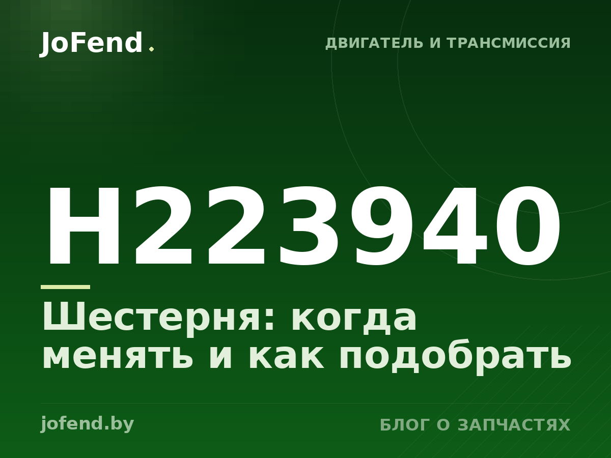 Шестерня H223940: когда менять и как подобрать
