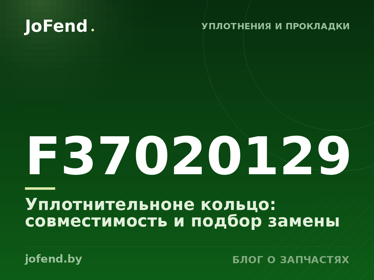 Уплотнительноне кольцо F37020129: совместимость и подбор замены