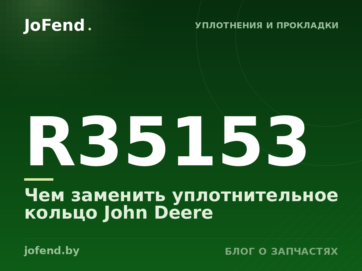 Чем заменить уплотнительное кольцо R35153 John Deere