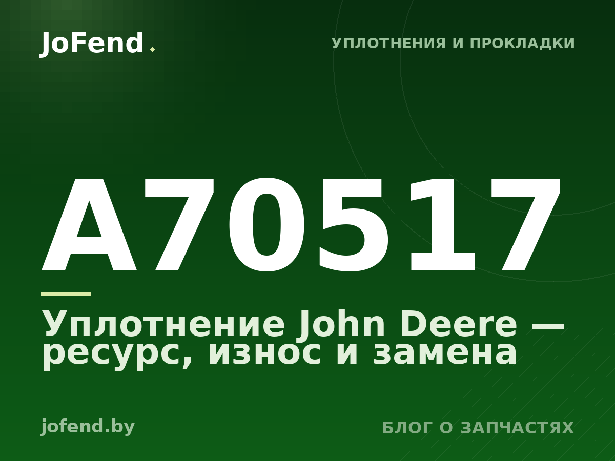 Уплотнение A70517 John Deere — ресурс, износ и замена
