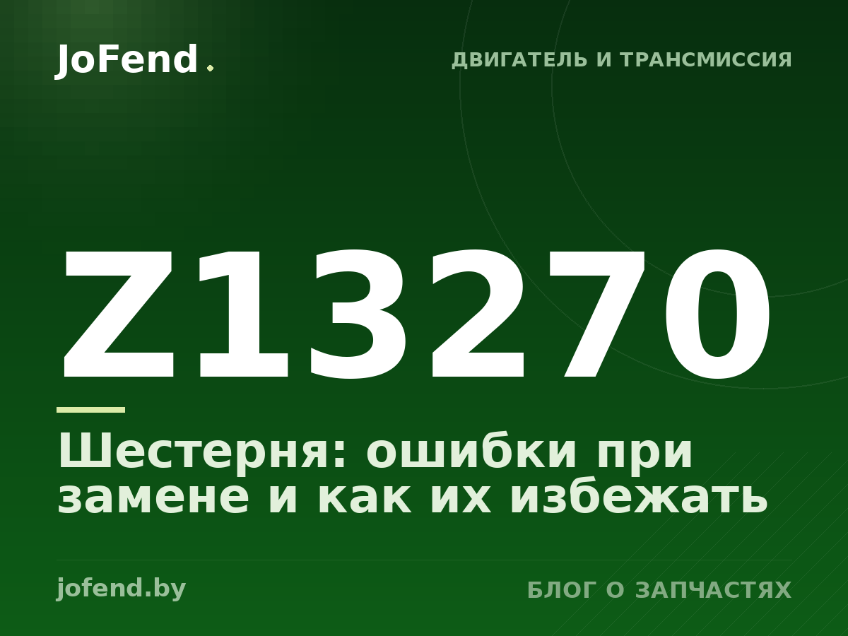 Шестерня Z13270: ошибки при замене и как их избежать