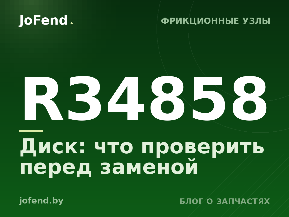 Диск R34858: что проверить перед заменой